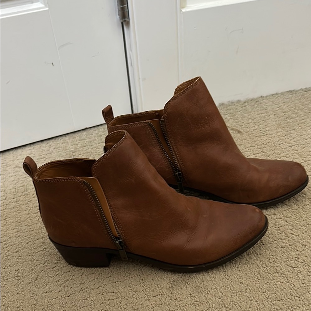 Lucky Brand Tan Leather Ankle Boots